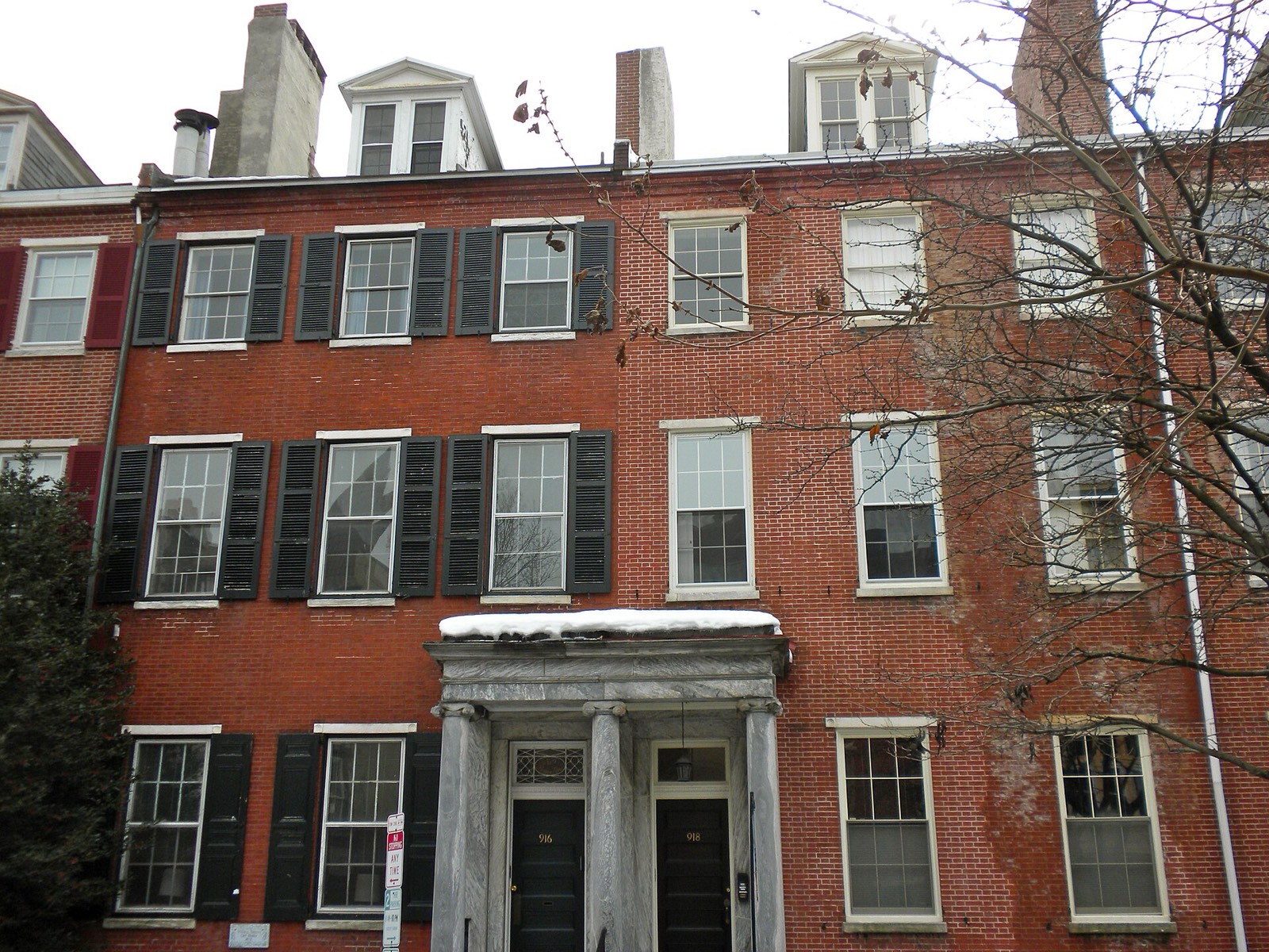 Brick rowhouse in Philadelphia